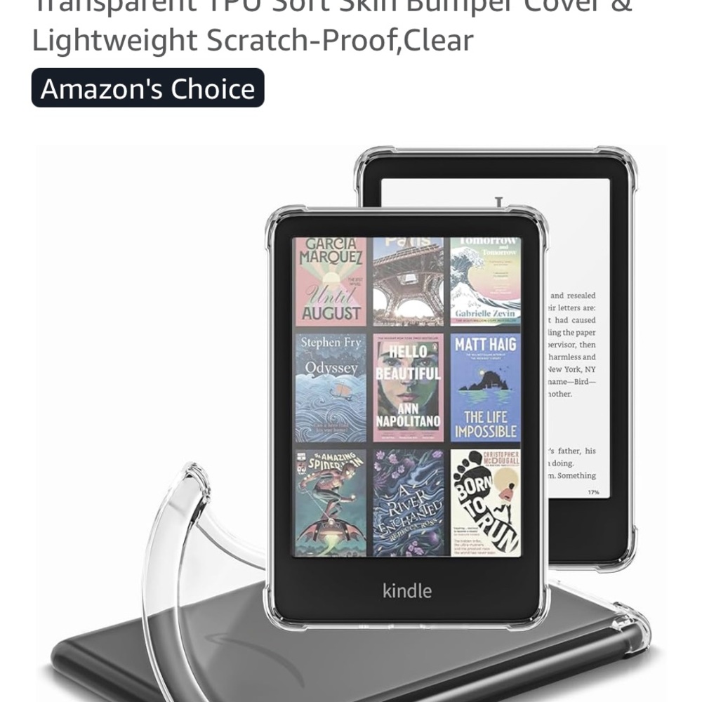 NWT Transparent TPU Soft Skin Bumper Cover Kindle Case